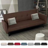 VICCO Canapé lit 3 places en tissu inclinable clic clac design moderne Tulum Marron