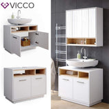 Vicco Meuble sous Vasque Simple Beatrice, Blanc/Sonoma, 80 x 64 cm