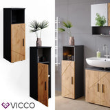 Vicco Meuble de Rangement de Salle de Bain Irma, Anthracite/Chêne, 30 x 95 cm