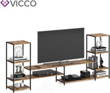 Vicco Meuble TV Chêne Rustique/Noir, 226 x 93 cm