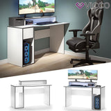 Vicco Bureau Kron, Blanc/Gris, 130 x 60 cm