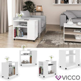 Vicco Table Basse Rolli, Blanc, 70 x 60 cm