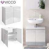 Vicco Meuble sous Vasque Simple Freddy, Blanc Haute Brillance, 60 x 56 cm