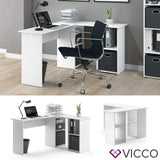 Vicco Bureau d'angle Carlo, Blanc, 136 x 112 cm