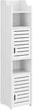 VICCO Meuble Colonne pour Salle de Bain Meuble de Rangement à Portes avec Plusieurs Compartiments de Stockage Bois Composite 135 x 32 x 32 cm Blanc