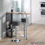 Vicco Set de Table de Bar Vincent Chêne de Force doré/Anthracite 113 x 40 cm avec 1 tabourets de Bar