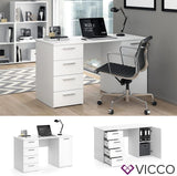 Vicco Bureau Nico, Blanc, 137 x 60 cm