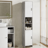 VICCO Meubles Colonnes de Salle de Bain Haute Armoire de Rangement Meuble Blanc Gris 30x30x180cm