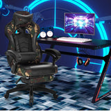 VICCO Fauteuil de Bureau Chaise Gaming en Similicuir,Chaise de Bureau avec Appuie-tête et Repose-Pieds