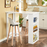 VICCO Table Haute de Bar Mange-Debout Cuisine avec rangements Blanc