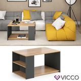 Vicco Table Basse Dario, Anthracite/Sable Chêne, 90 x 59 cm