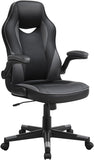 VICCO Chaise de Bureau, Fauteuil Gamer, Siège Ergonomique pivotant, avec accoudoirs rabattables, Noir et Gris