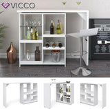 Vicco Table de Bar Vega, Blanc, 138 x 39 cm