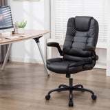 VICCO Chaise de Bureau, Fauteuil de Bureau Chaise Ergonomique, Accoudoirs Pliables,Noir