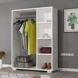 VICCO Armoire pour Chambre Portant à Vêtements Garde-Robe Ouvert 123 x 90 x 30 cm Blanc