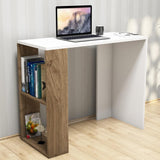 Bureau Design Table avec Étagère Intégrée Poste de Travail Rectangulaire