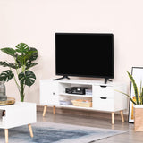 VICCO Meuble TV Banc TV Style scandinave Placard 2 niches 2 tiroirs Passe-Fils