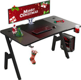 VICCO Bureau Gaming Bureau Gamer Informatique Ergonomique, Table Gaming en Fibre de Carbone Noir