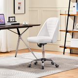 VICCO Chaise de Bureau Fauteuil de Bureau à Dossier avec roulettes Blanc