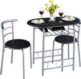 VICCO Ensemble de table de style campagnard pour 2 personnes avec 1 table à manger et 2 chaises Table de cuisine avec compartiment de rangement