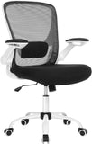 VICCO Chaise Bureau Ergonomique en Toile, Fauteuil, Support Lombaire Rembourre Noir et Blanc