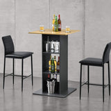 VICCO Table de Bar Bistrot avec 3 Étagères de Rangement Panneaux de Copeaux Revêtus de Mélamine 70 x 70 x 110 cm