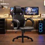 VICCO  Chaise de Jeu Gaming, Fauteuil Bureau Travail Course, ordinateur, Ergonomique, en Cuir, pivotante Noir