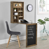 Table Murale Pliable Bureau Mural Rabattable 156 x 50 x 91,5 cm