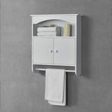 VICCO Placard Mural avec Porte-Serviettes Armoire Salle de Bains Design Meuble de Rangement à Suspendre à 2 Portes MDF 61,3 x 53 x 15,5 cm Blanc