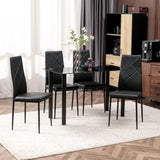 VICCO Ensemble de Table à Manger avec 4 chaises, Ensemble de Meubles 5 pièces de Cuisine,