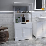 VICCO Meuble de Salle de Bain - Meuble de Rangement avec Etagères, Tiroirs et Armoire avec la Porte,  60 x 30 x 121 cm (L x B x H)