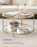 VICCO Table Basse Salon, Meuble de Salon en Verre, Cadre en AER