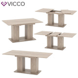 VICCO Table Vicco DIX 90 x 140 cm - Table de salle à manger avec rallonge 180 cm